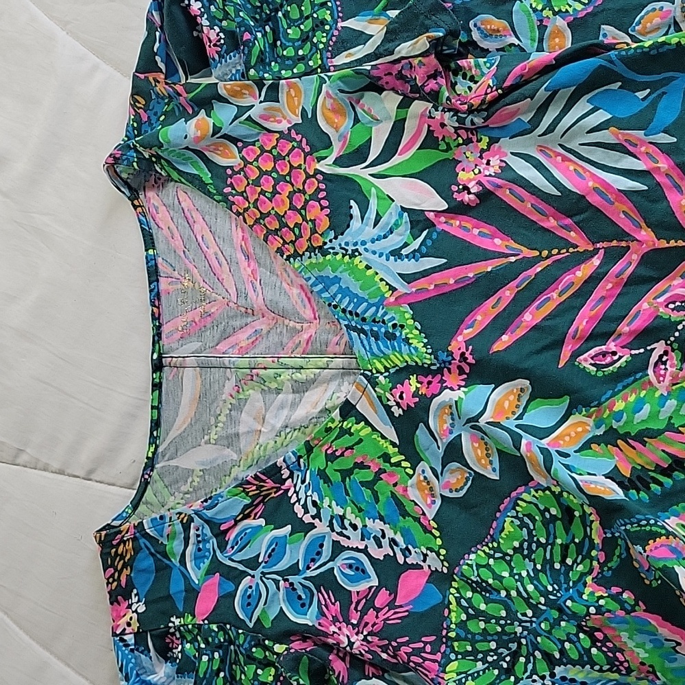 Lilly Pulitzer Colorful Patterned Dress Small Green/Pink - Picture 9 of 10
